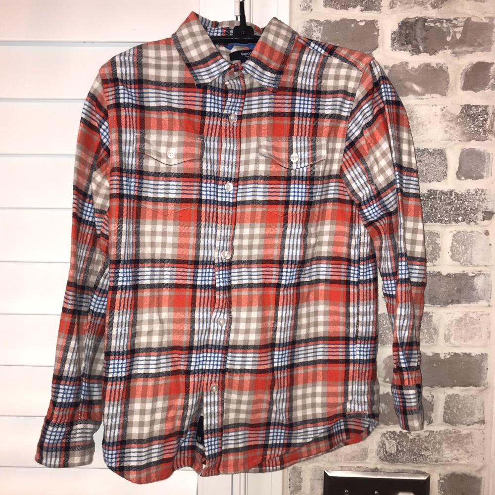 GapKids Boys Flannel Long Sleeve Shirt